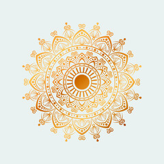 Circular pattern geometric Luxury mandala for Alpona, Henna, Mehndi, tattoo, decoration. 