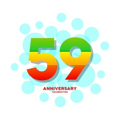 59 Years Anniversary Celebration Vector Template Design Illustration