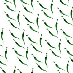 Fototapeta na wymiar Watercolor pattern green peppers