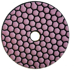 grinding wheel color close-up on a white background	