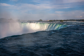 Raging water inside the horseshoe of Niagara Falls, Canada