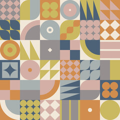 Geometric collage seamless pattern pastel color. Vector illustration - 511366583