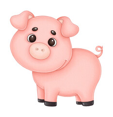 Cute watercolor pig