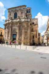 zabytkowy kościół w Lecce na południu Włoch  - obrazy, fototapety, plakaty