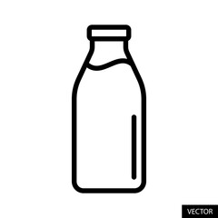 Milk bottle vector icon in line style design for website design, app, UI, isolated on white background. Editable stroke. Vector illustration.
