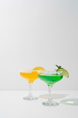 Close up foods cocktails tall glass