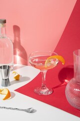 Close up foods cocktails tall glass