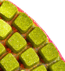 saw metal disc close-up on a white background