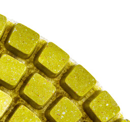 saw metal disc close-up on a white background