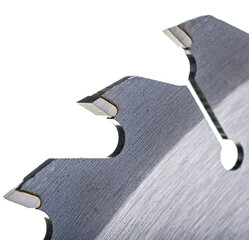 saw metal disc close-up on a white background