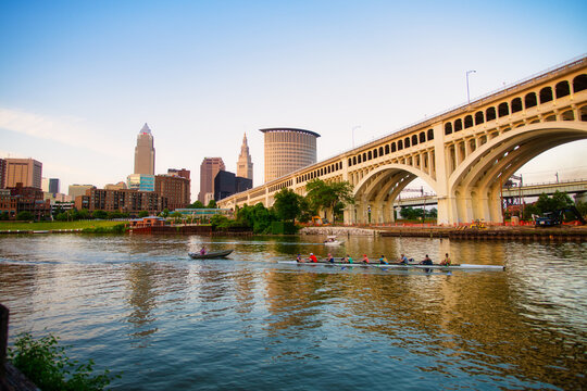 Cleveland Ohio Skyline on a Sunny Day