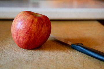 Apple with knife