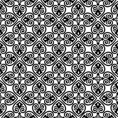 Seamless pattern with floral asian ornament. Abstract ornamental texture. Artistic diagonal flourish tile background in arab orient style