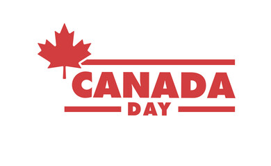 Canada day banner. Canadian red leaf.