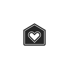 Love home line icon. linear style sign for mobile concept and web design. Outline vector icon. Symbol, logo illustration. Vector graphic