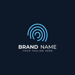 Fingerprint logo,fingerprint scan logo for business card identity.Logo design vector illustration templates and icons.