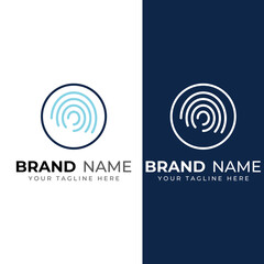 Fingerprint logo,fingerprint scan logo for business card identity.Logo design vector illustration templates and icons.