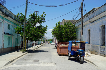 streets of cienfuegos with typical houses