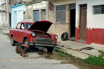 classic car in the streets of cardenas