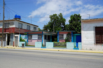 colorful old houses in the streets of cardenas