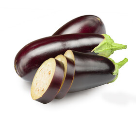 aubergine isolated on white. the entire image in sharpness.