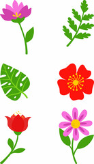 A set of stylized colors highlighted on a white background. 