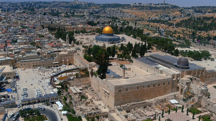Western wall (kotel) and al Aqsa mosque, aerial,israel
Drone and unique shot from Jerusalem in...