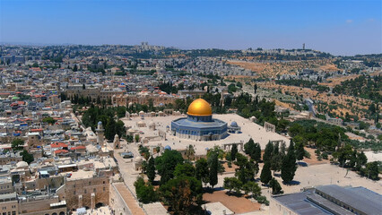 Old city of Jerusalem Dome of the rock al aqsa, aerial
Drone view from Jerusalem Old city Al Aqsa...