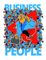 Businessman cartoon character, vector illustration