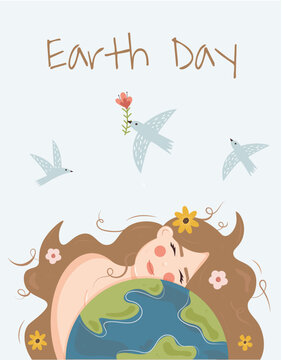 Planet Earth, International Earth Day. Ecological problems and environmental protection. Poster for earth day. Vector world environment day creative poster .