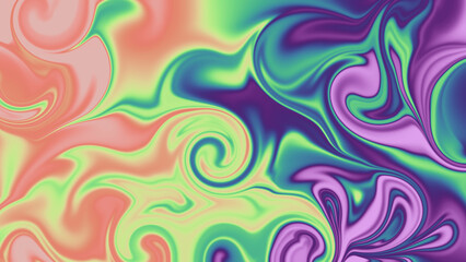 Fototapeta premium happy pride month! rainbow liquids blending, colorful background 