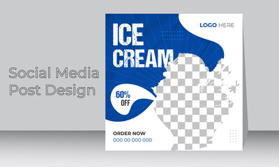Special delicious ice cream Social Media post design or Instagram banner template
