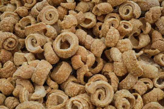 Bunch of crunchy torrezno snack