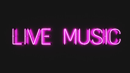 Neon Live Music Sign