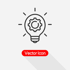 Light bulb And Cog Inside Icon, Innovation Icon Vector Illustration Eps10