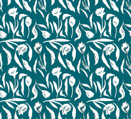 Fototapeta premium Seamless flowers pattern, floral print.