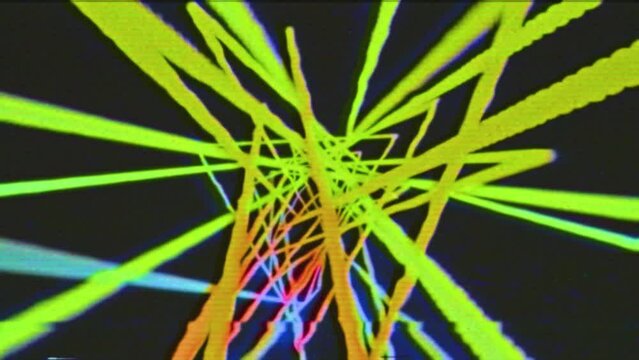 Abstract Retro wave lines VHS concept, minimalism 90s concept, music neon pink light background, Night life. 
