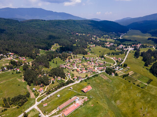 Fototapeta na wymiar Aerial view of Yundola area, Bulgaria