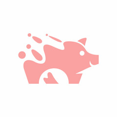 Modern Simple Pig Logo Animal Vector Symbol