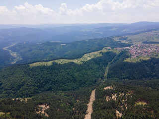 Aerial view of Yundola area, Bulgaria