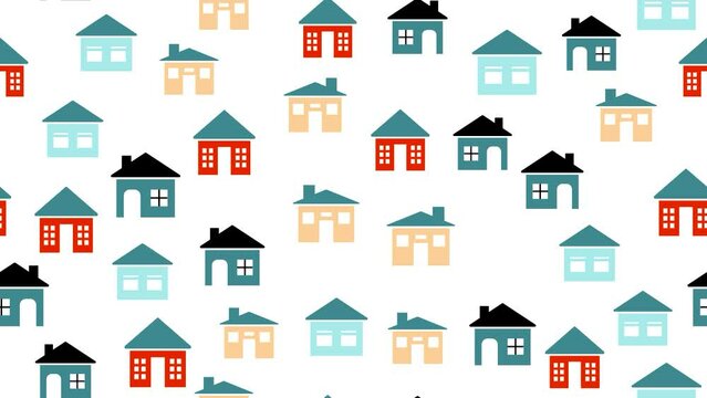 simple pattern animation with houses