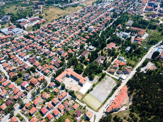 Aerial view of famous spa resort of Velingrad, Bulgaria