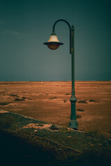 street lamp on the desert