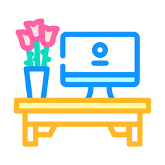 comfortable desktop color icon vector. comfortable desktop sign. isolated symbol illustration