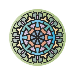 Intersecting intertwining multi-colored circles. Colored intersection of rings and lines, logo design element.