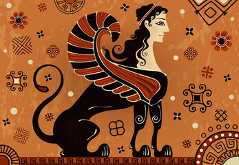 Ancient Greece Mythology.Sphinx. 