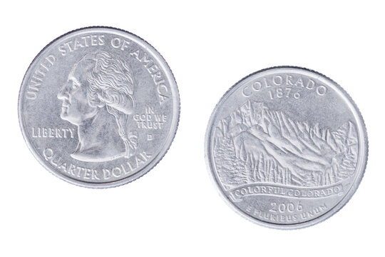 Colorado 2006D State Commemorative Quarter isolated on a white background
