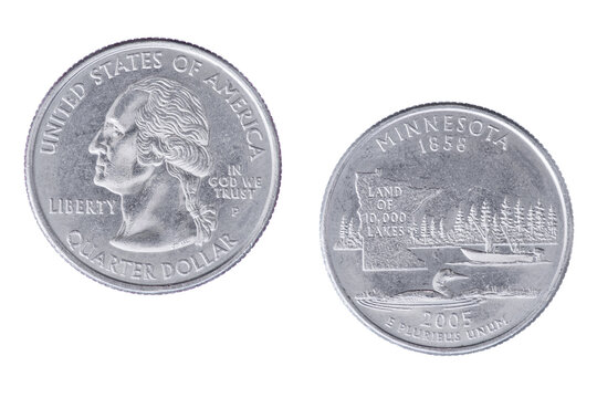 Minnesota 2005P State Commemorative Quarter isolated on a white background