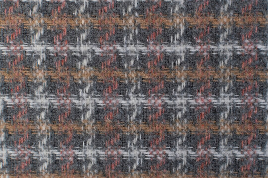 woolen textile - brown checkered tweed design