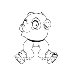 Cute panda coloring page 